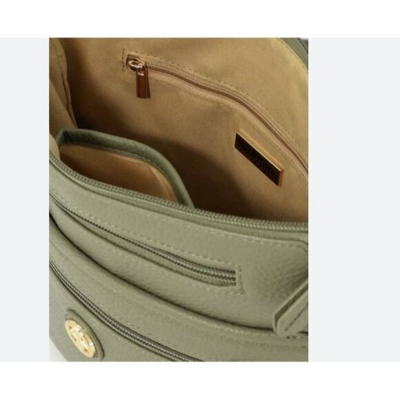 GIANI BERNINI North South pebbled women's small crossbody bag - Moss Green - Picture 2 of 7